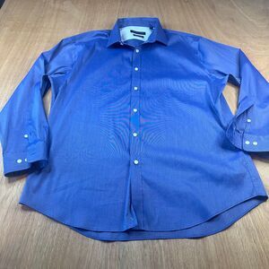 Tommy Hilfiger THFlex Athletic Fit Blue Dress Shirt 17.5 32/33 XL